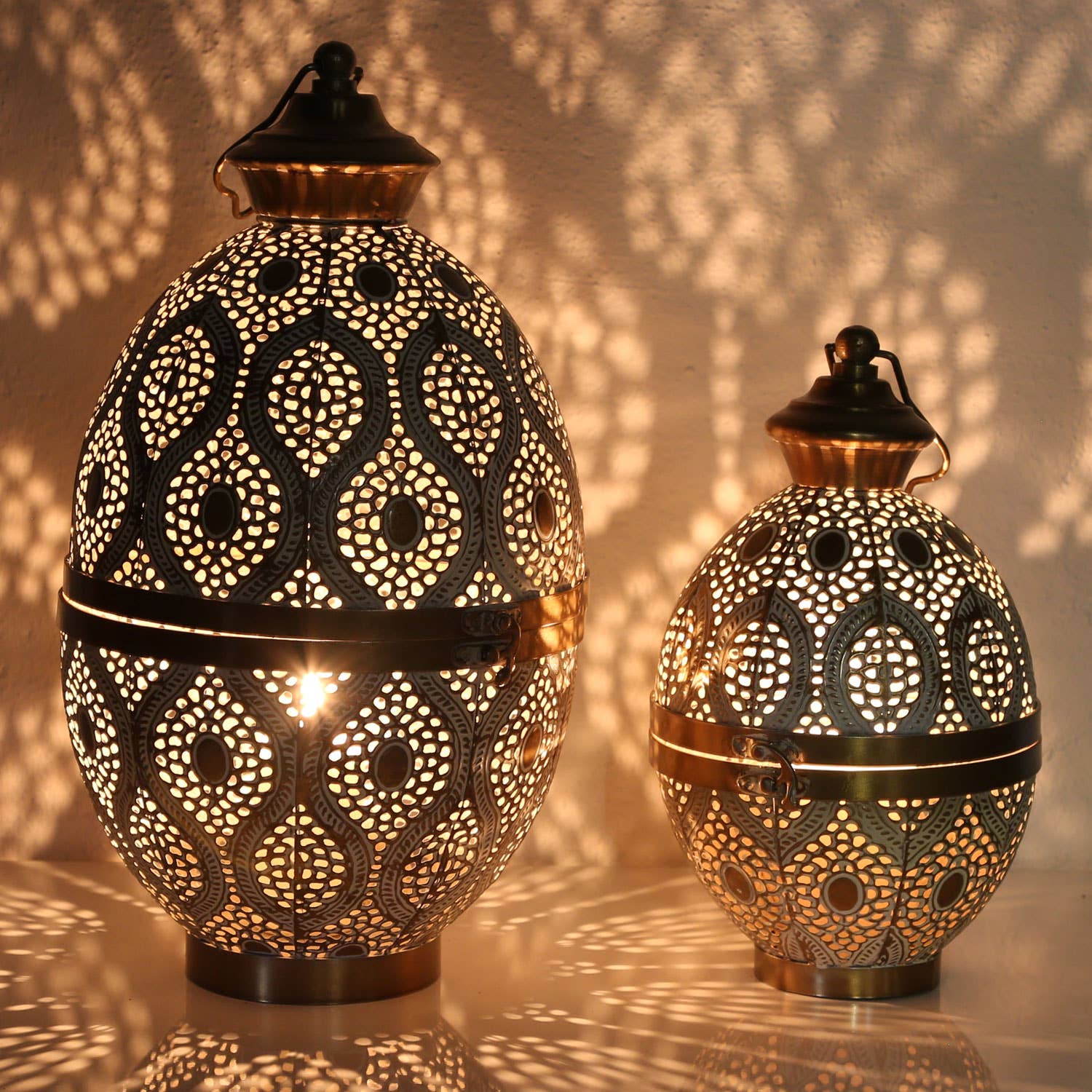 Casa Moro - Wholesale Lantern - Oriental Lantern Mila Set of 2 B-Ware Egg Shaped Lantern1