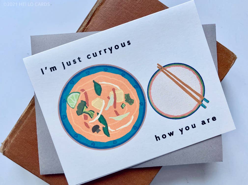 HEI LO CARDS - Wholesale Friendship Card - "Just Curryous" Friendship Greeting Card1