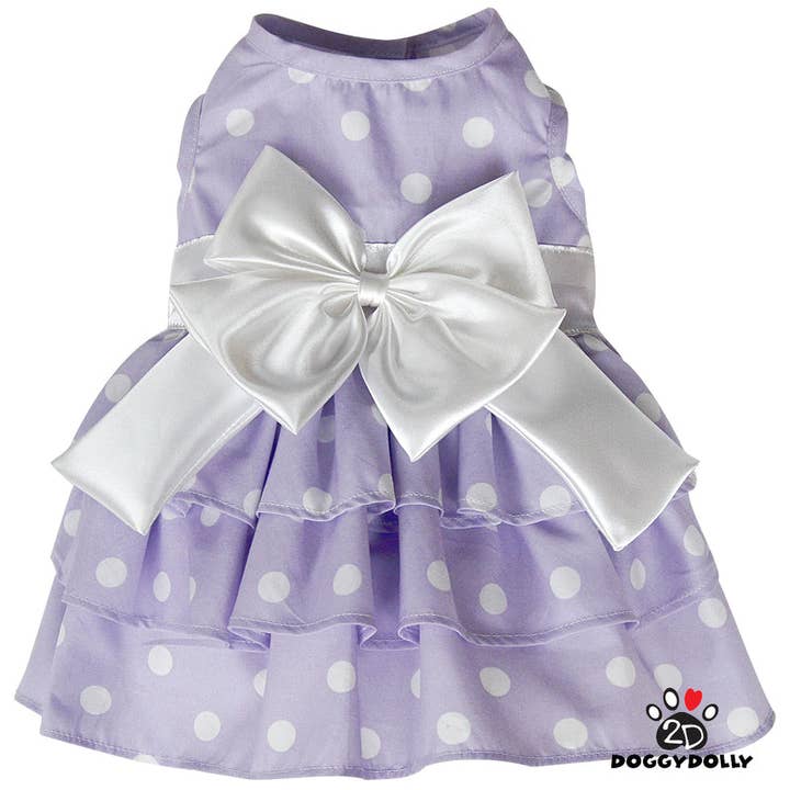 THICK DOG - Lilac Polka Doggy Dress for wholesale by DoggyDolly Australia/NZ