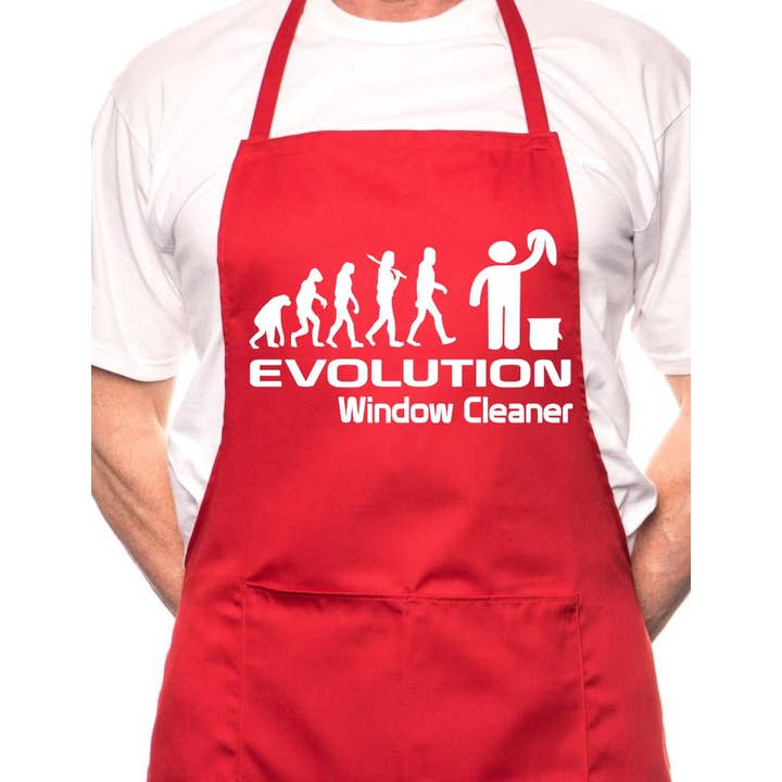 Print4U - Wholesale Apron - Adult Evolution Of A Window Cleaner BBQ Cooking Funny Novelty Apron