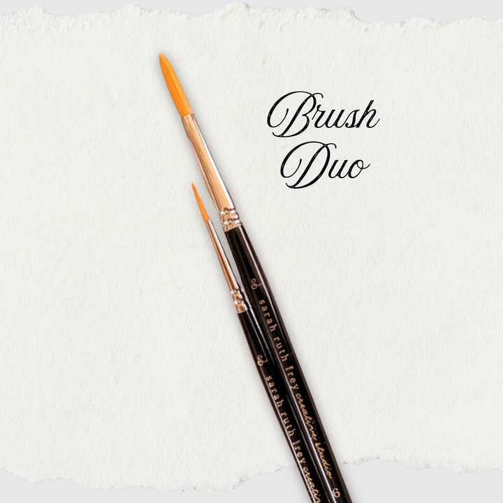 Mixed Media Paintbrush Duo Set | Watercolor Brushes for wholesale by Sarah Ruth Frey