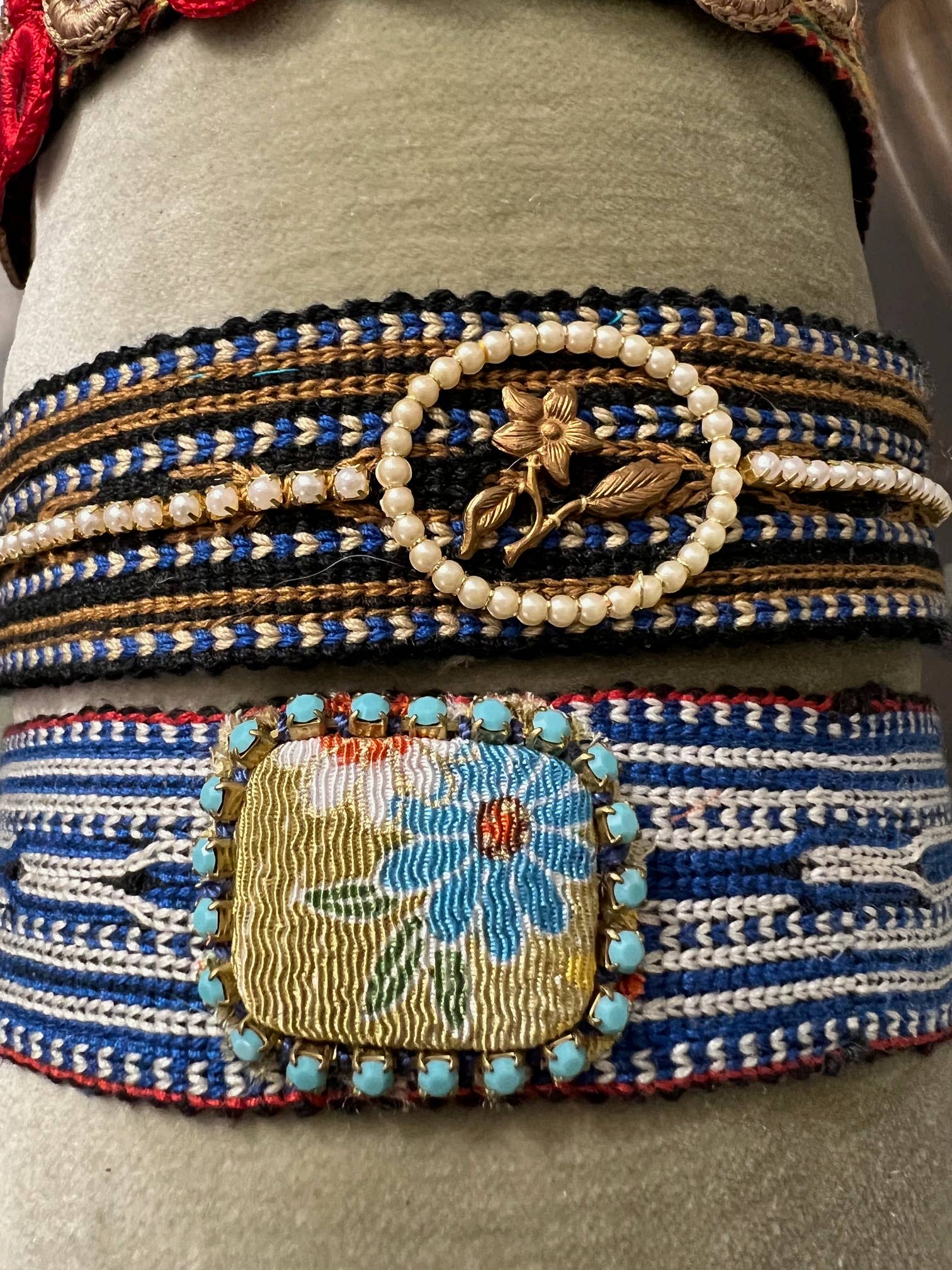 Tezeè – Gargantilha/coleira por atacado – Choker de tecido bordado4