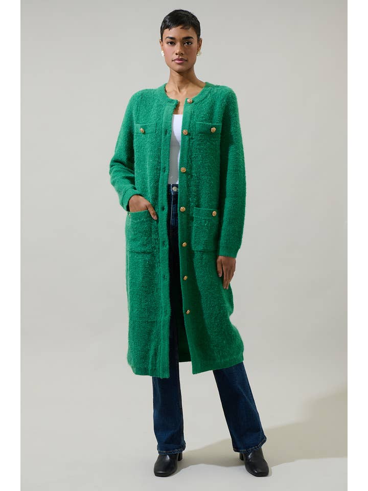 Sugarlips - Wholesale Cardigan - Women's - Sanford Button Down Midi Cardigan