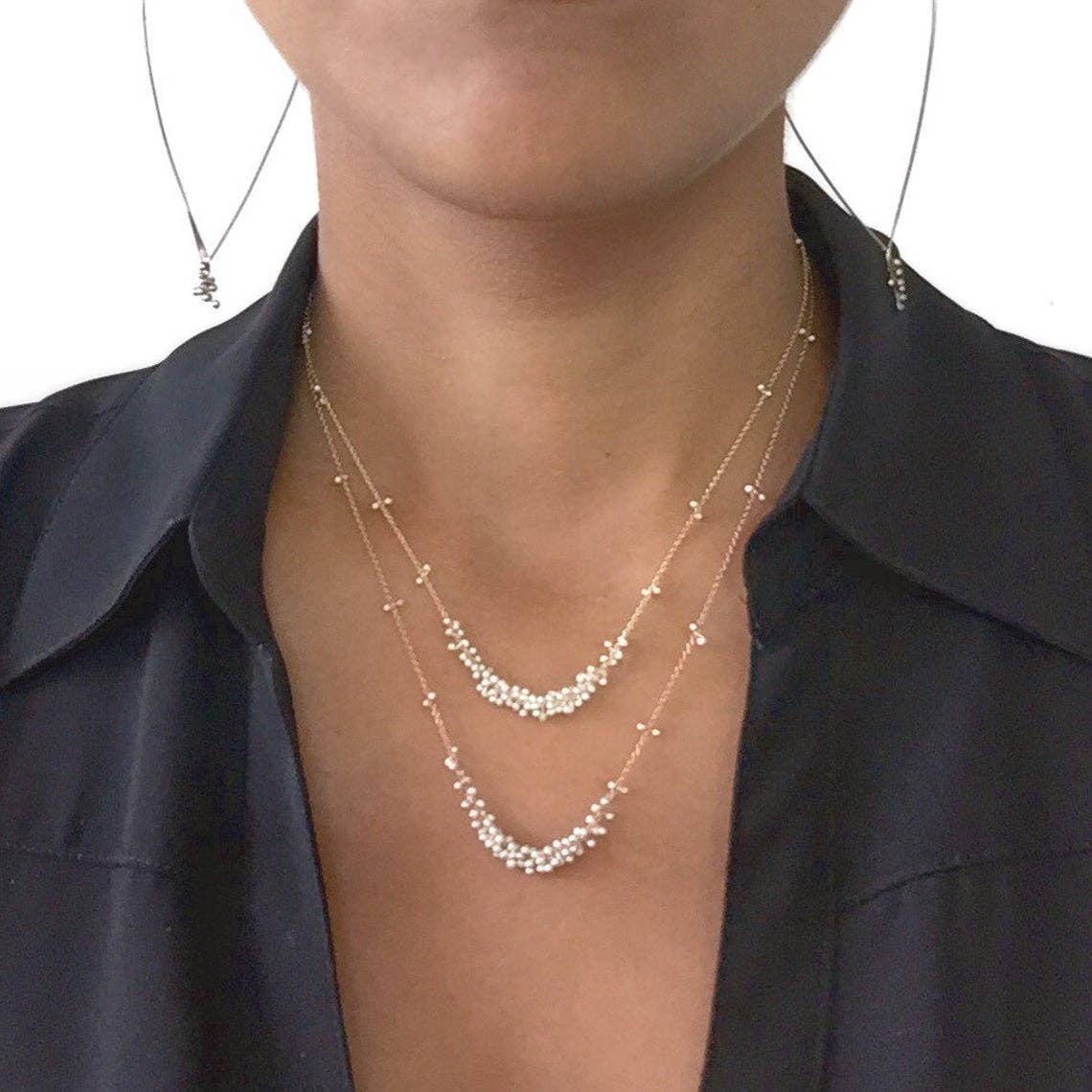 YedOmi Jewelry - Wholesale Link & Chain Necklace - Clustered Wisteria Necklace- 18 inches9