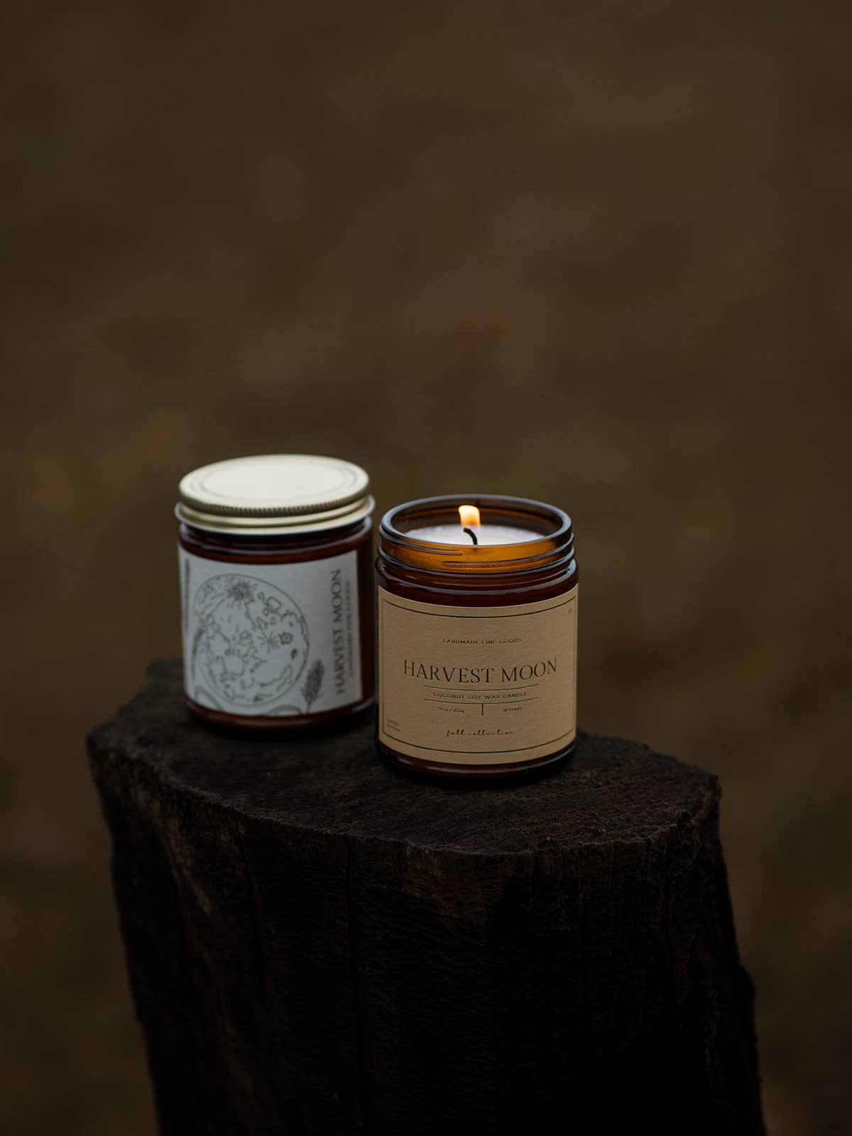 Landmark Fine Goods - Wholesale Jar/Filled Candle - Fall Candle - Harvest Moon Luxe Label 3