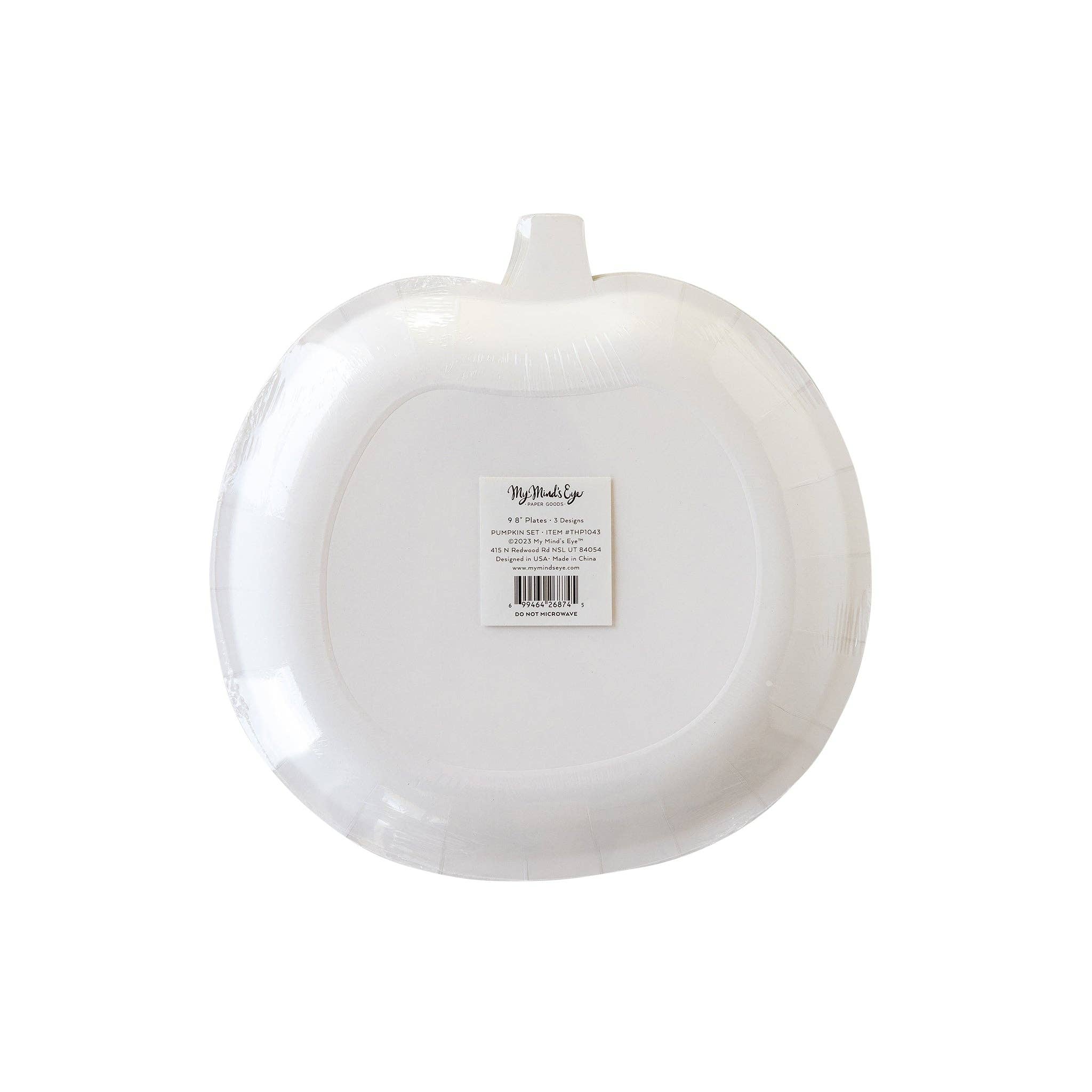 My Mind’s Eye - Wholesale Disposable Plate - THP1043 - Harvest Gingham Pumpkin Shaped Paper Plate Set3