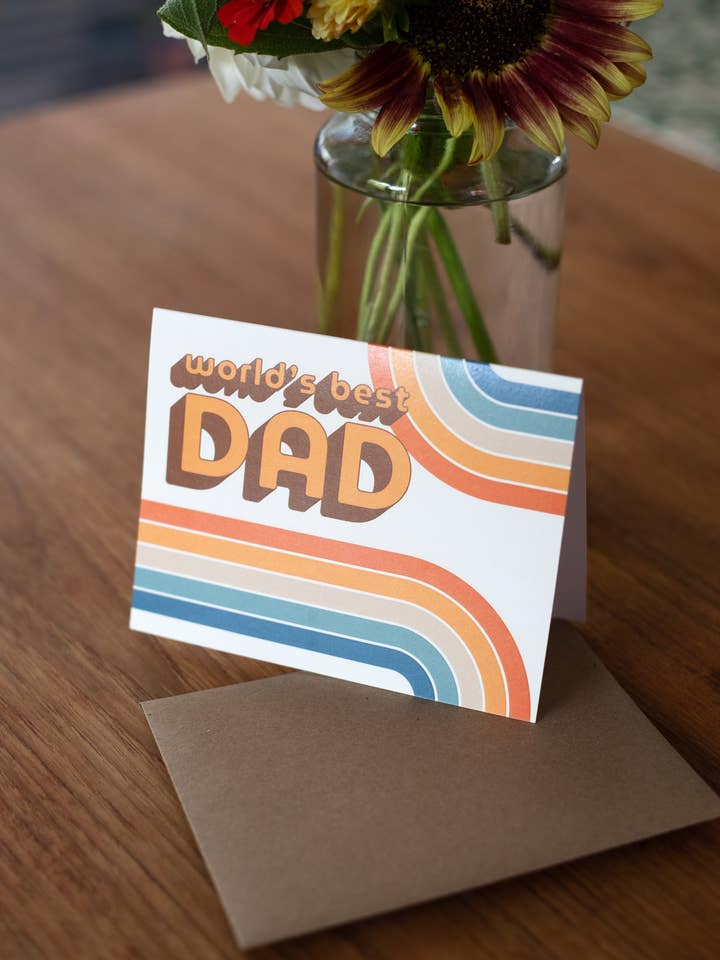 World's Best Dad greeting card for wholesale by Yeehaw Paper Co.