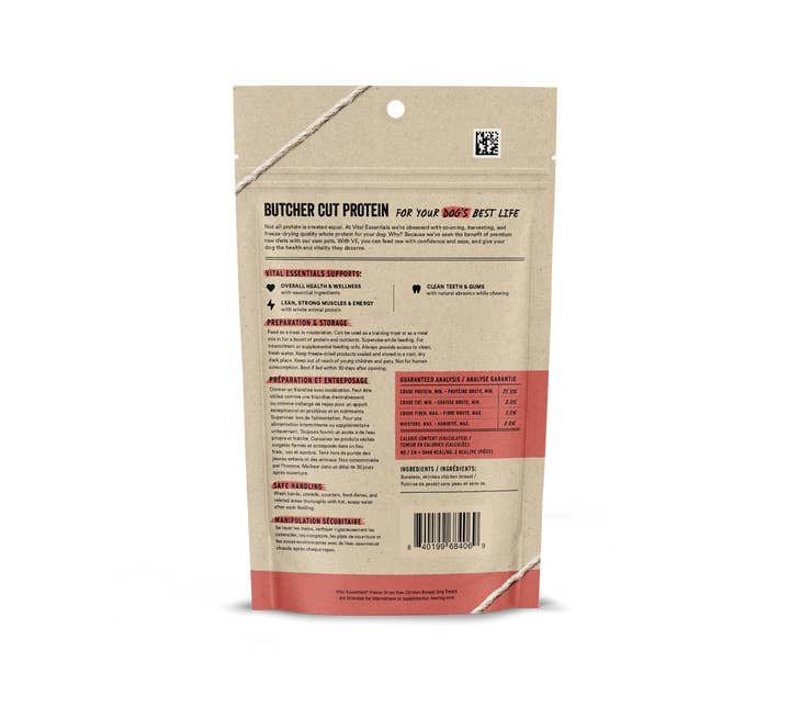 Pet Palette Distribution - Wholesale Pet Treats - Dog - Vital Essentials Chicken Breast FD Dog Treats 2.1 oz1