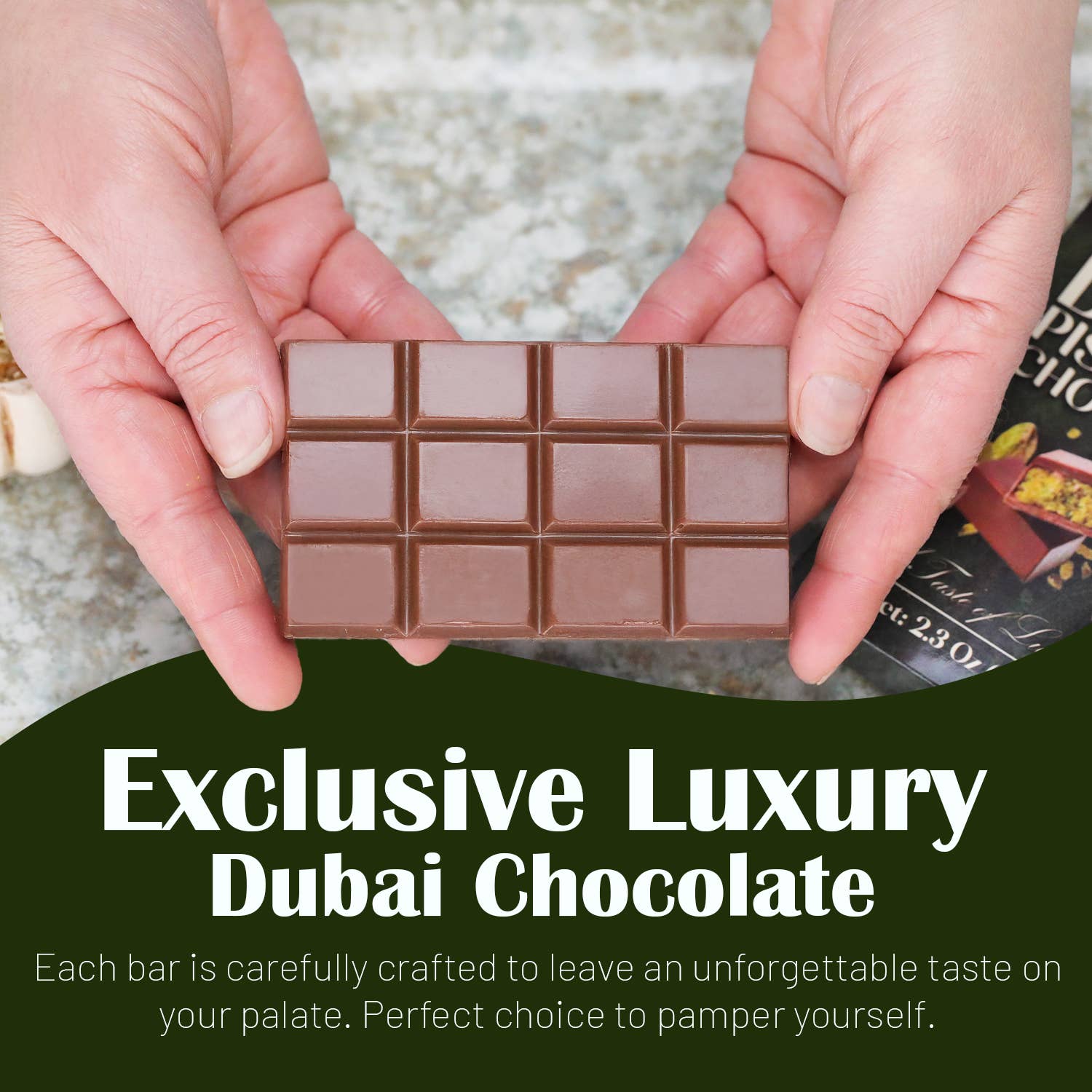 Ceres Gourmet - Wholesale Chocolate Bar - Dubai Chocolate Pistachio Bar – 2.3 oz for Christmas5