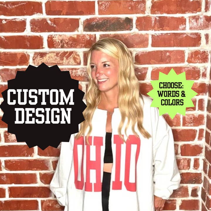 Custom Cardigan Split Crew Cardi Game Day Raw Edge Football for wholesale by Simply Blush Wholesale