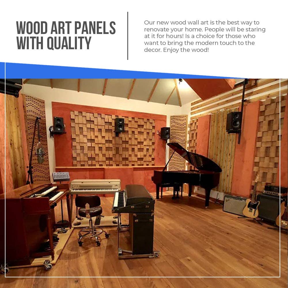 Arrow Zoom Limited – wholesale Dimensionell/3D-väggkonst – PROV (5 st) Träväggpanel 10 x 10 cm (4 x 4 tum)3