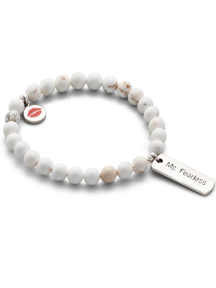 Howlite Crystal Bead Stretch Bracelet for wholesale by Nic D’Andrea