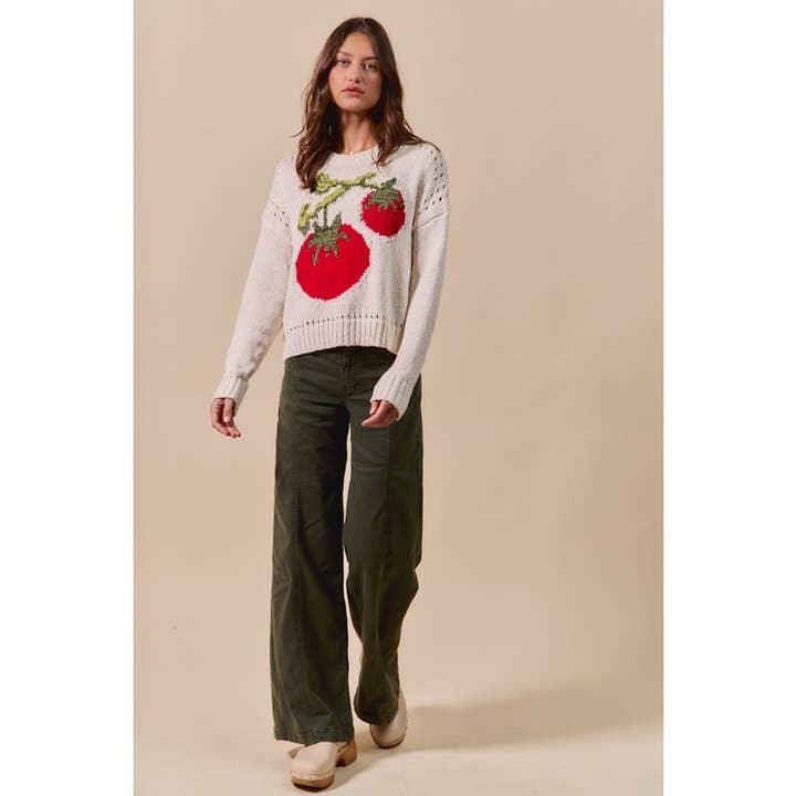 IVE - Wholesale Knit Sweater - Women's - Vegetable Round Neck Long Sleeve Sweater Top7