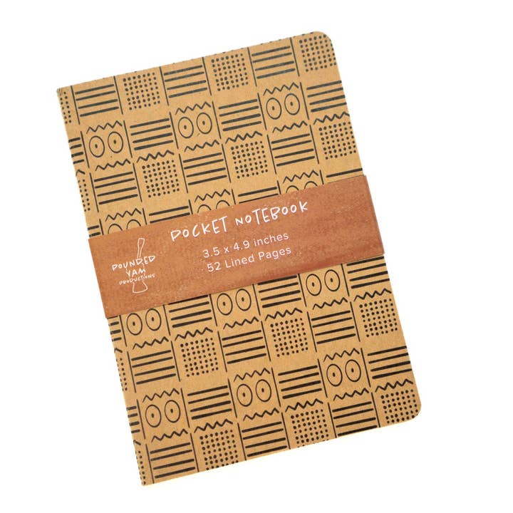 African Print Pocket Notebook - Eyes for wholesale by Pounded Yam Productions
