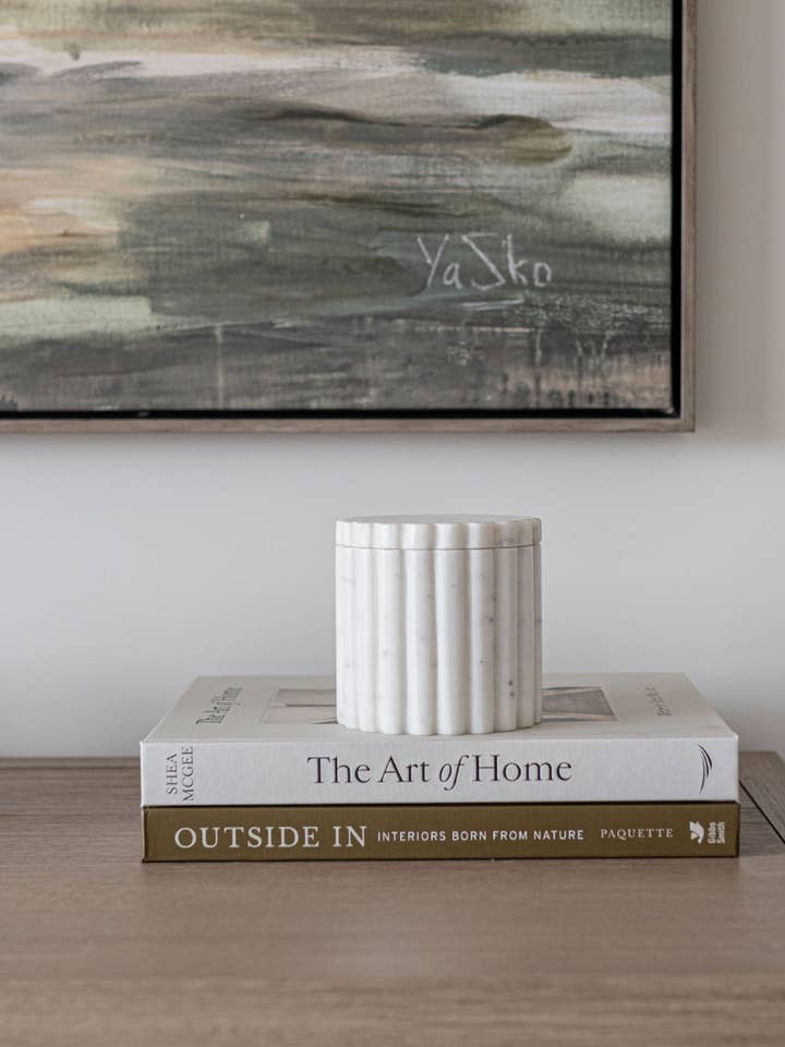 Bote acanalado de mármol blanco para venta al por mayor de Luxe B Co