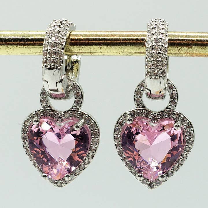 Daemon srls - Wholesale Hoop Earrings - AURORA HOOPS ~ Orecchini mini cerchi zirconati FULL in Cubic Zirconia a forma di cuore15