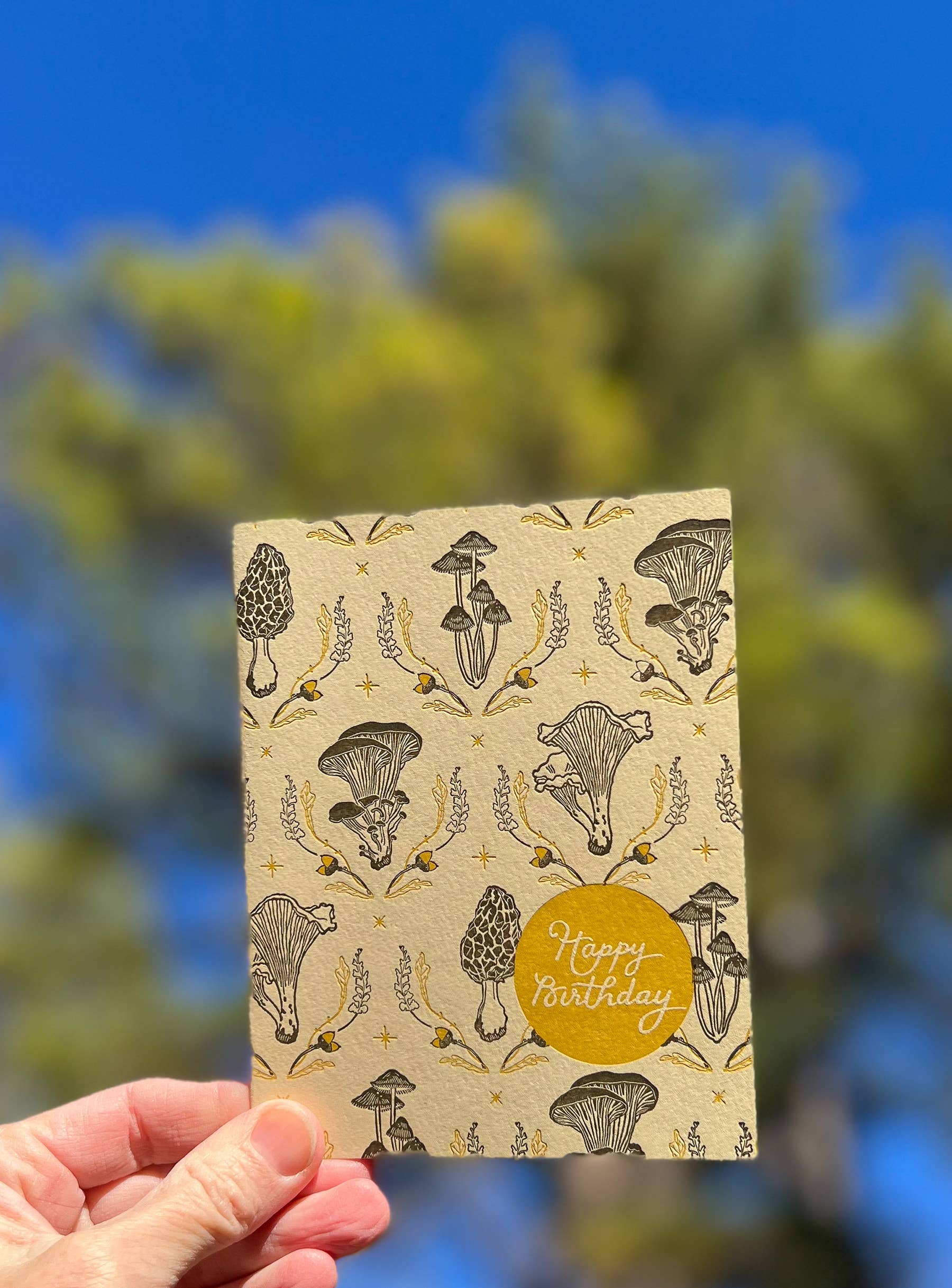 Blackbird Letterpress - Vendita all'ingrosso Biglietti di auguri - biglietto di compleanno Mushroom Woodland1