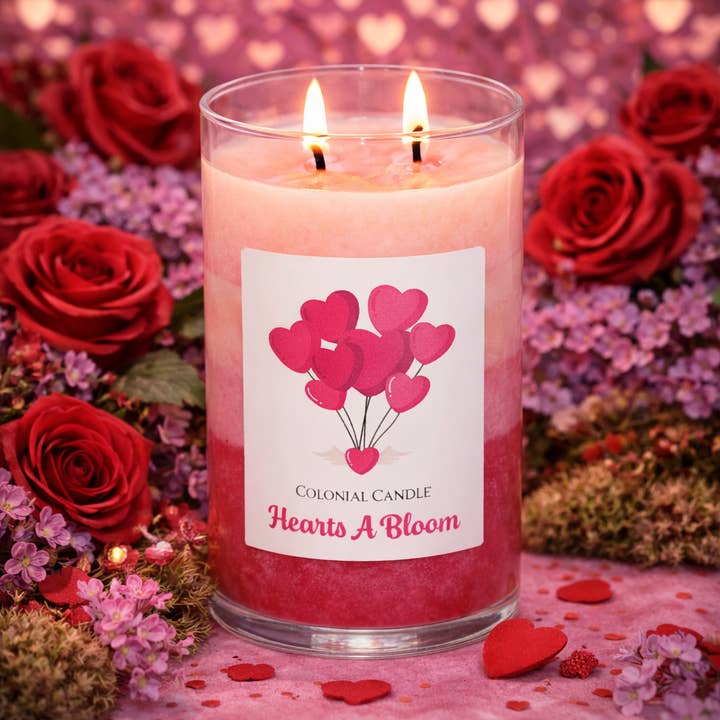 Hearts A Bloom 2-Wick Valentine's Day Candle, 18oz for wholesale by MVP Group International INC