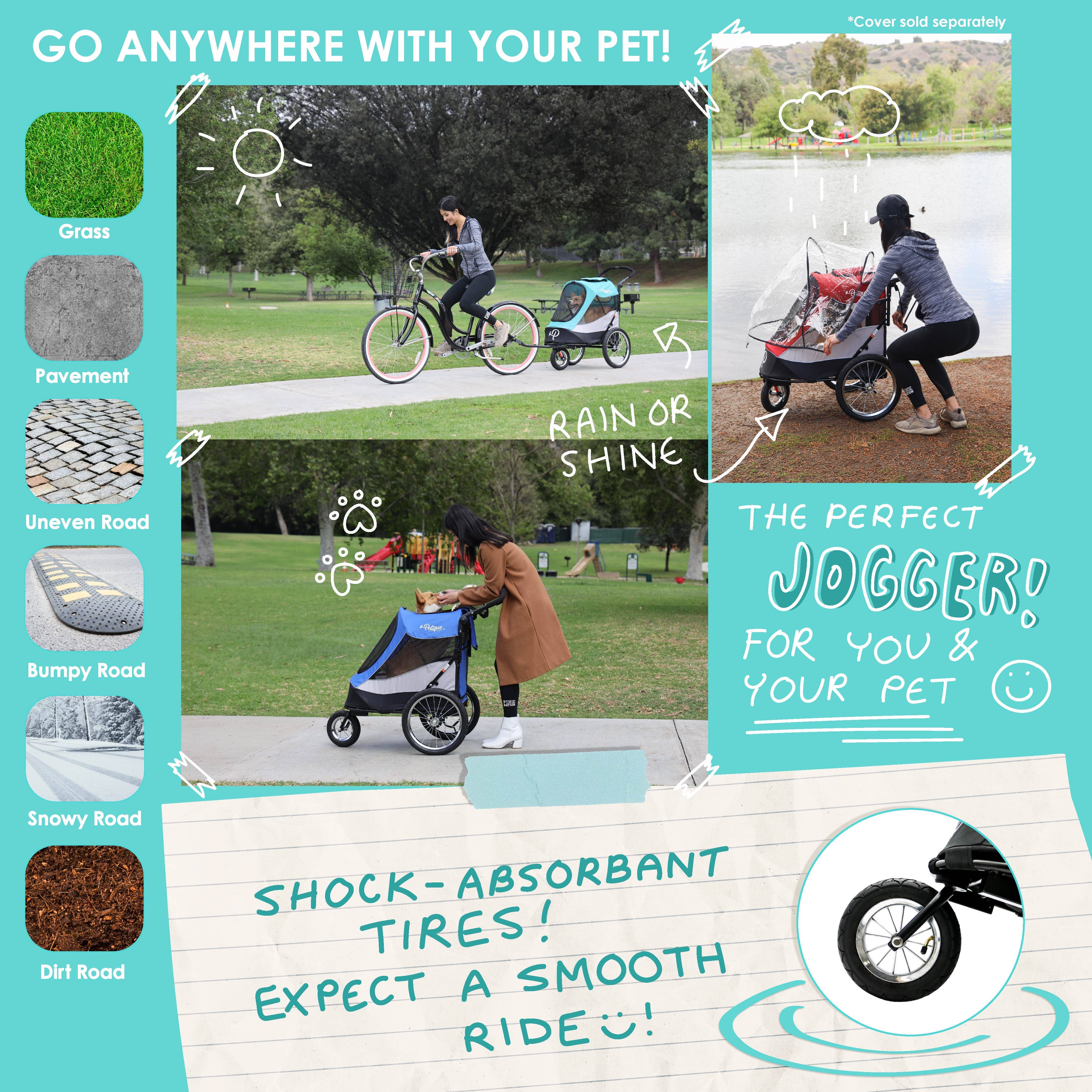 Only An Ocean Europe - Wholesale Pet Carrier - Cat/Dog - Petique Trailblazer Pet Jogger40