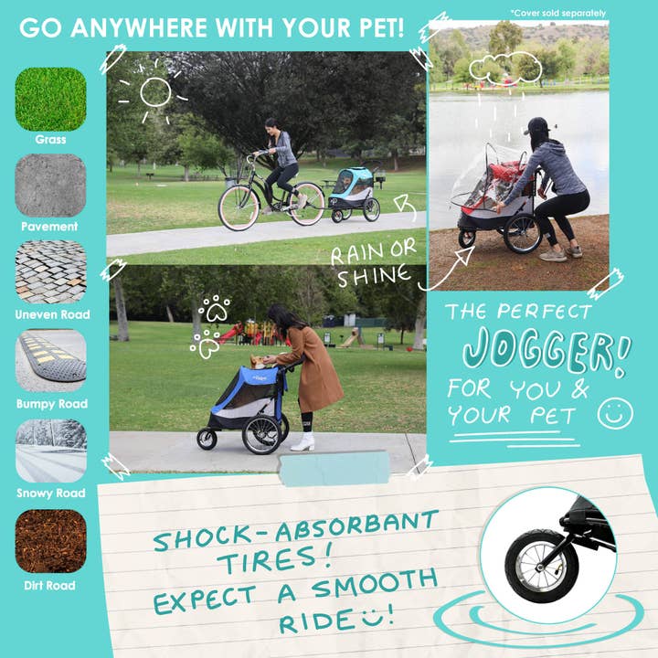 Only An Ocean Europe - Wholesale Pet Carrier - Cat/Dog - Petique Trailblazer Pet Jogger40