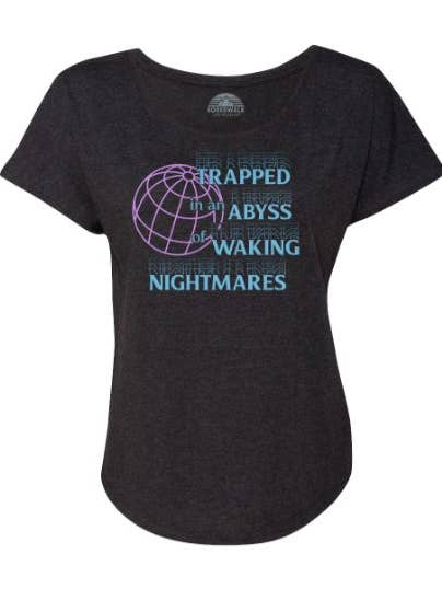 Black Women's Trapped In An Abyss Scoop Neck T-Shirt for wholesale on Faire
