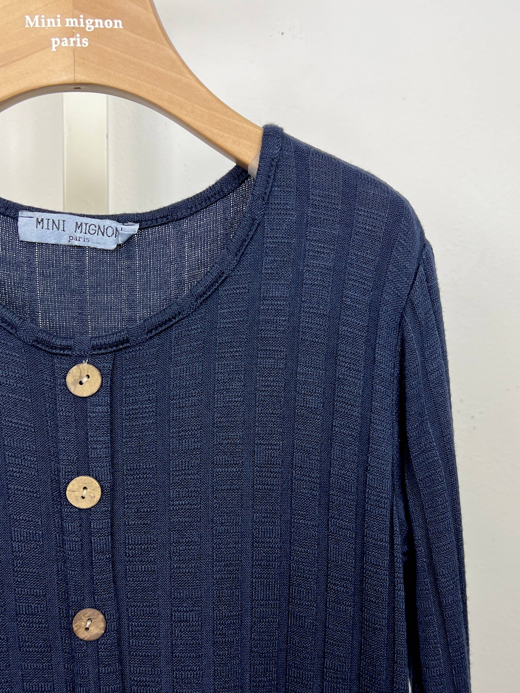 MINI MIGNON PARIS – Engroshandel Kjole - Børn – Langærmet stribet sweaterkjole til piger4