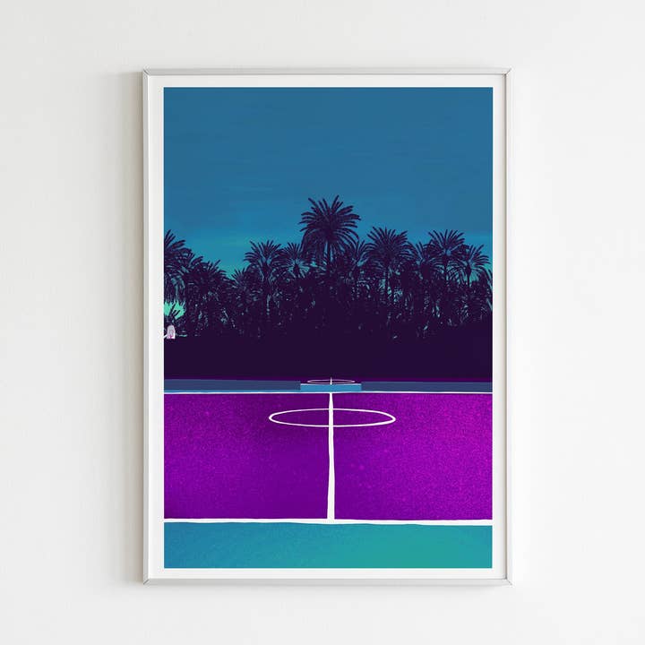 Basketballplatz-Poster mit Palmen für den Großhandel von Endless Summer Posters