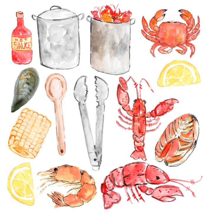 Seafood Boil Collection Laser Cut Ephemera Embellishments - 3 Packs for wholesale by SSC Wholesale
