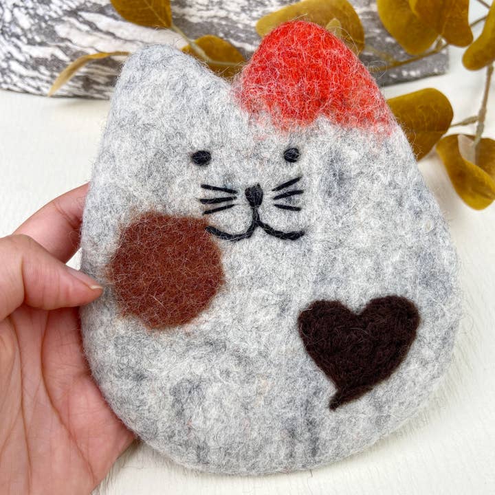 mildstyles - Venta al por mayor Posavasos - Manteles individuales aislantes de lana fieltro con forma de corazón para gatos