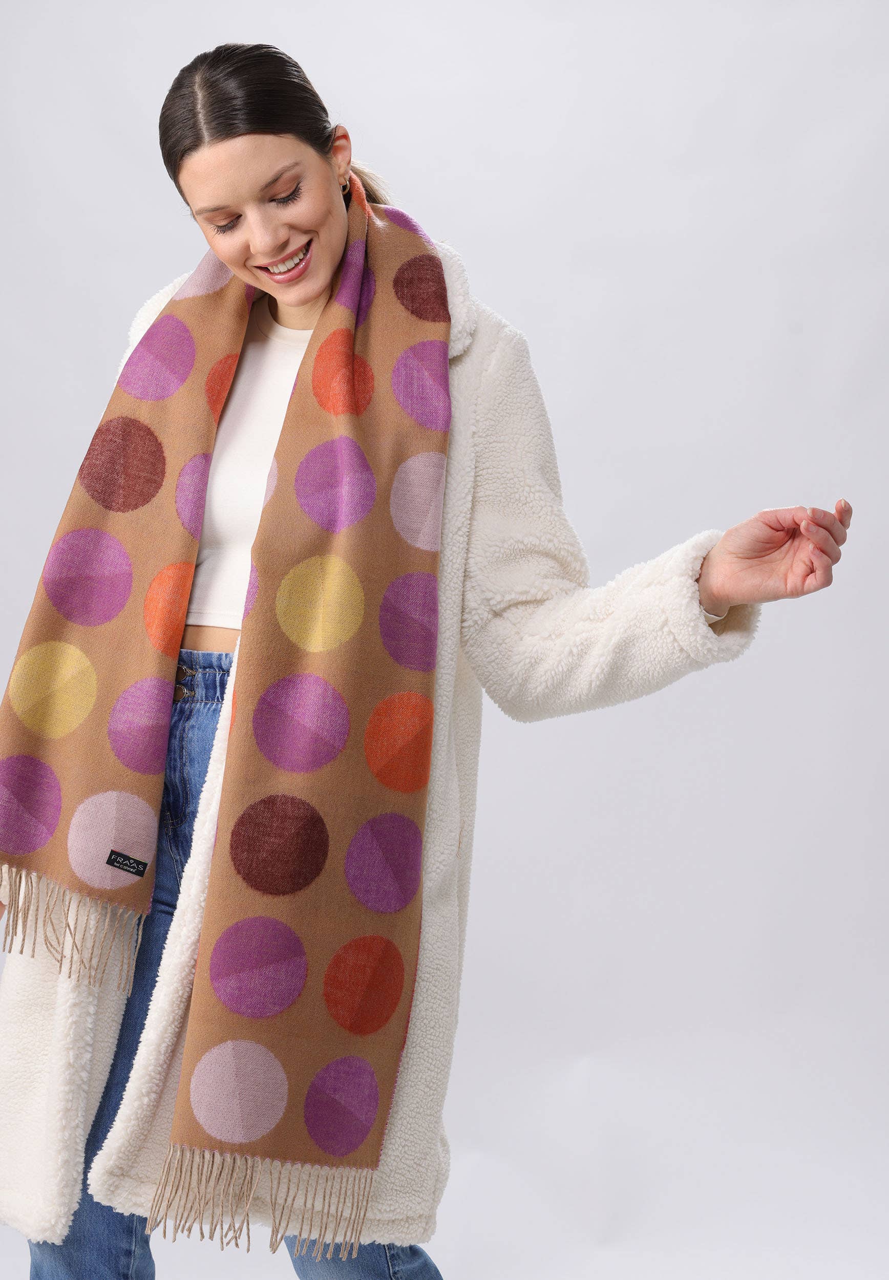 FRAAS - The Scarf Company - Wholesale Scarf - Women's - Divided Dots Oversized Cashmink® Scarf13