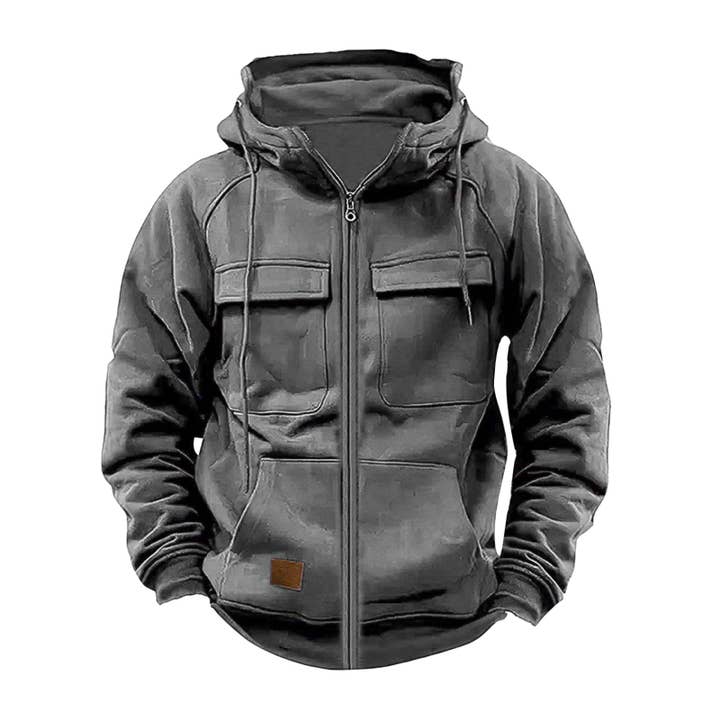 Tourtiwi - Wholesale Hoodie - Men's - Men's Casual Solid Color Hooded Sweatshirt Jacket