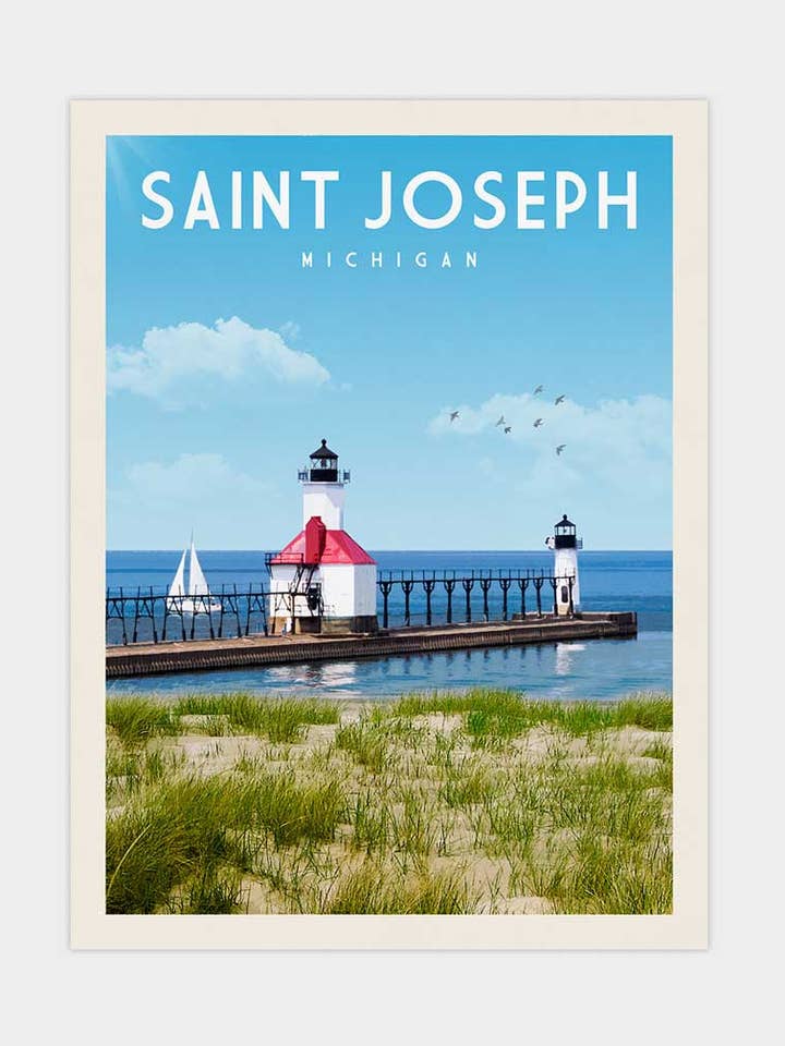 St. Joseph, Michigan - Stampa da viaggio vintage per la vendita all'ingrosso da parte di Vintaprints