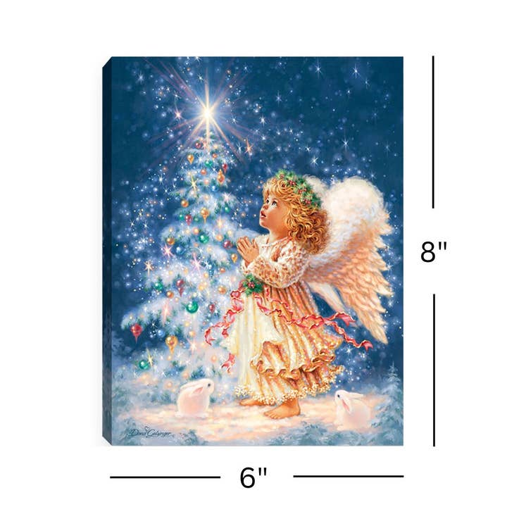 Glow Decor - Wholesale Christmas Decoration - Christmas Wish 8x6 Lighted Tabletop Canvas