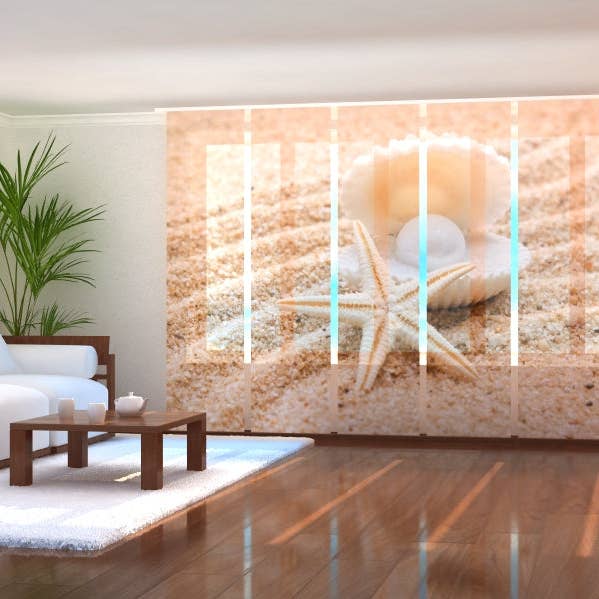 Set of 6 Pearl Panel Curtains on Shell for wholesale by IlyDecor