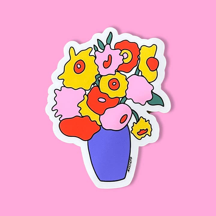 Colorful Sunflower Sticker for wholesale by Als Diseno
