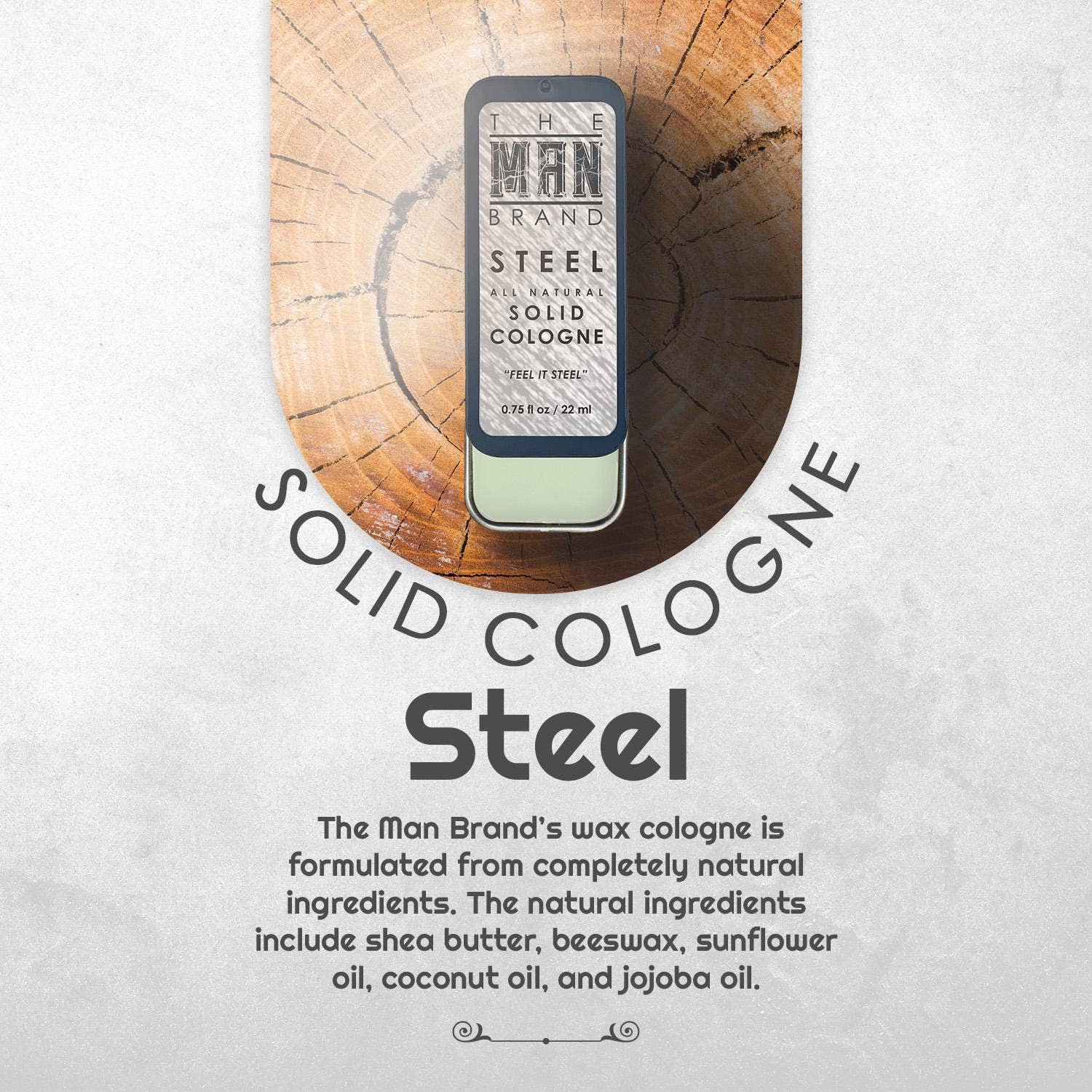 The Man Brand - Wholesale Solid Cologne - Steel Solid Cologne - Vintage Slide Tin - 0.75 Ounce4