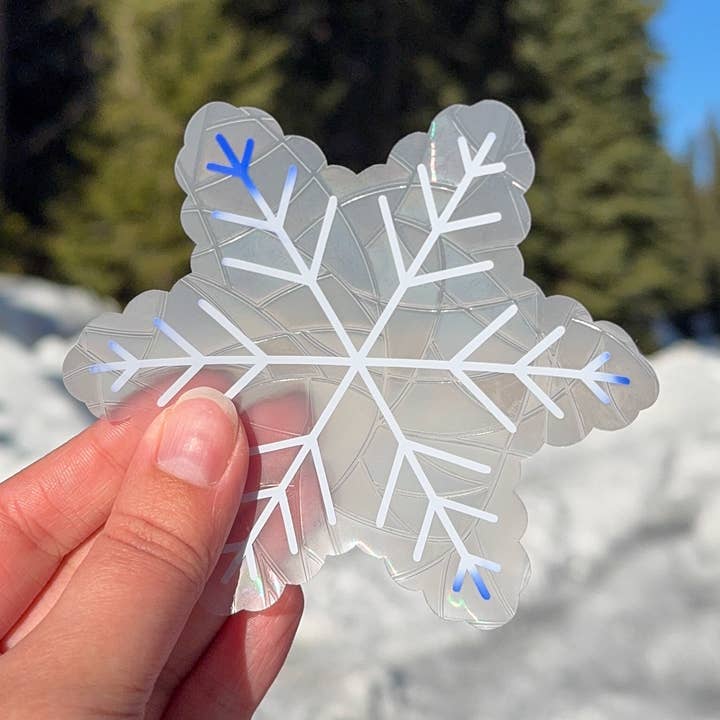 Color Changing Snowflake Sun Catcher Sticker Decals for wholesale by LaRynn Sticker Co.