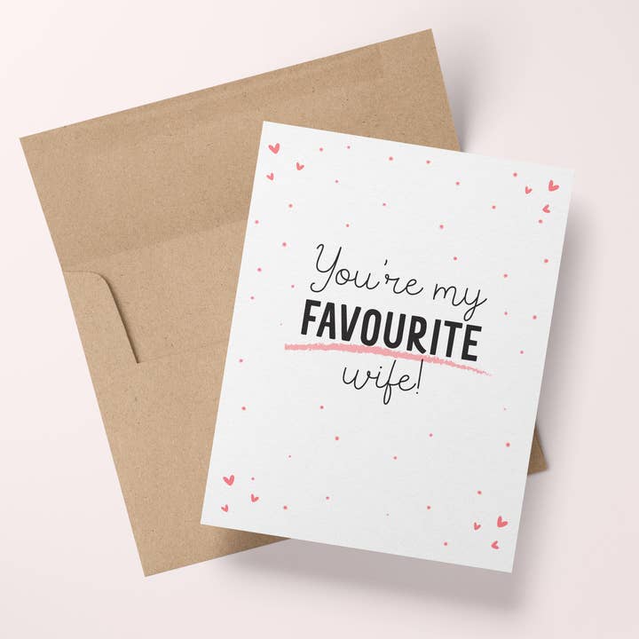 Favourite Wife Funny Valentine's Day Card for wholesale by Wee Birdy
