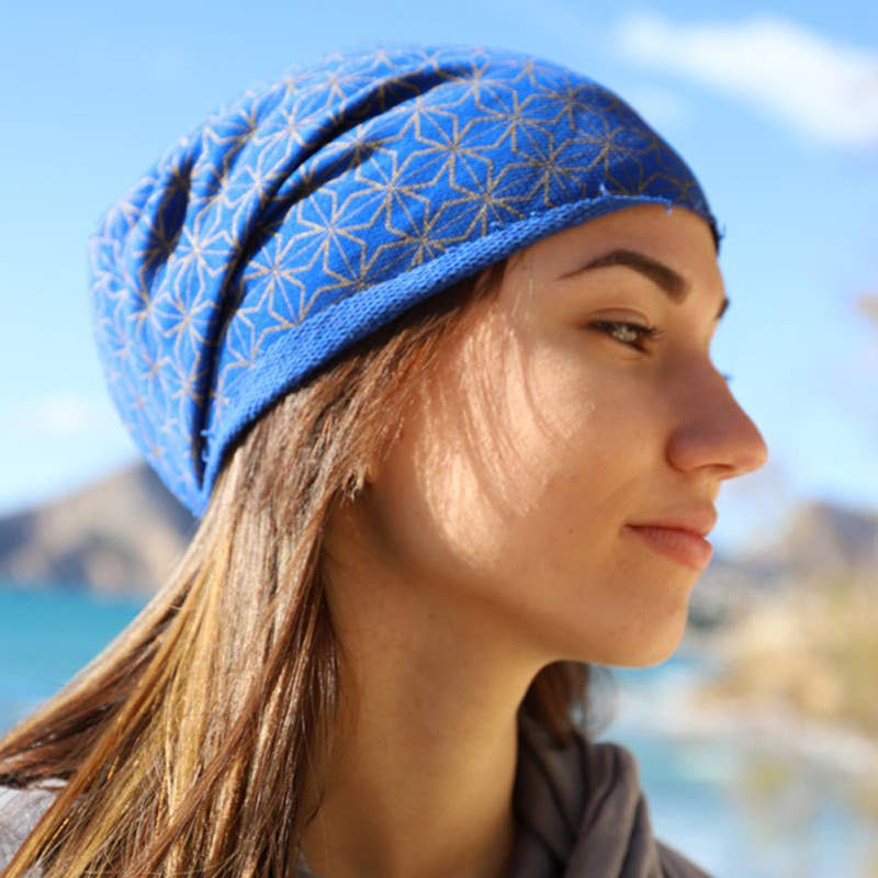 Purple Sardine - Vendita all'ingrosso Berretto - Donna - Berretto in tessuto felpa blu - 425 Berretti Mud Stars2