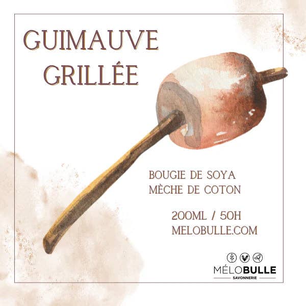 Chandelle Melobulle guimauve grillée for wholesale by Création cocolyly inc.