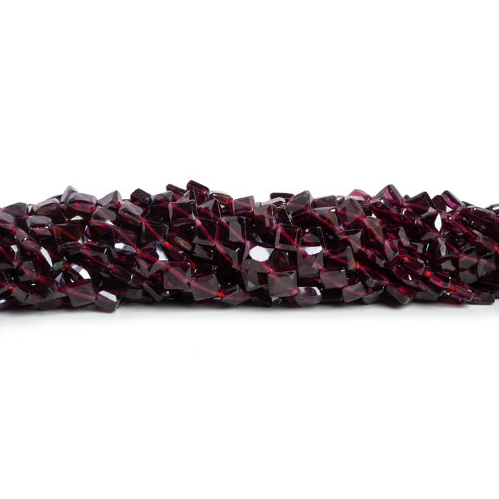 The Bead Traders - Wholesale Beads - 4-5mm Garnet Faceted Kites 12 inch 58 beads