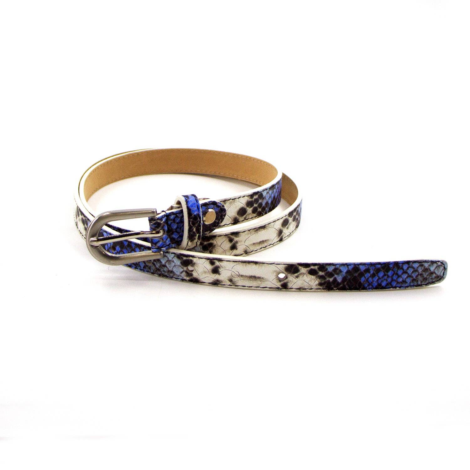 Tempest Designs - Venta al por mayor Cinturón - Mujer - Cinturón de piel italiana auténtica con estampado de serpiente y hebilla - Pequeño0