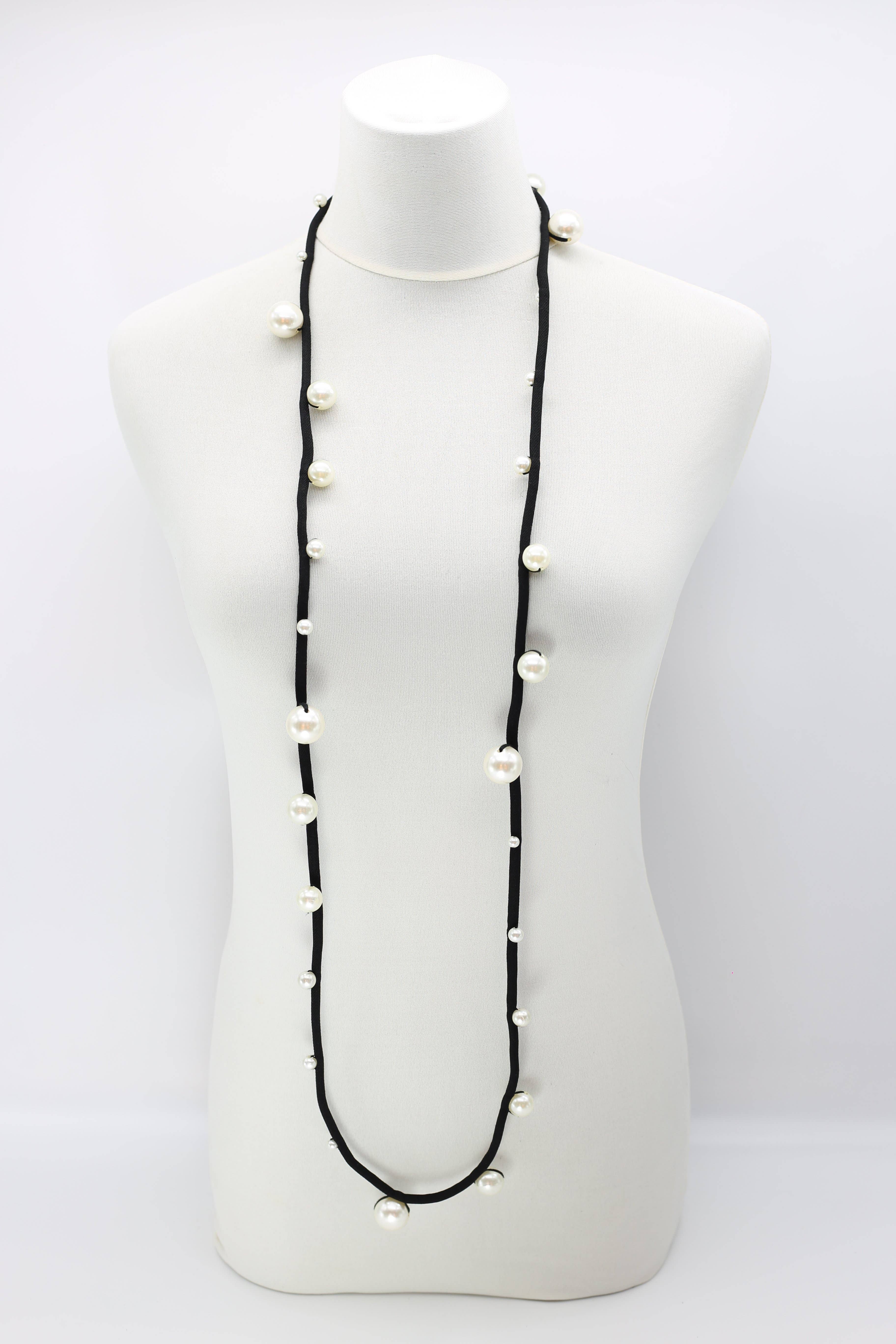 Jianhui London – Engroshandel Perlehalskæde – Faux perler på tekstil snor halskæder - Large2