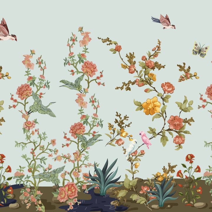 Branches Wallpaper, Flowers Mural, Oversized Custom Size Wall Art, Non-Woven, Non-Adhesive, Modern Wall Paper, Removable for wholesale by Walloro Luxury Embossed Wallpaper