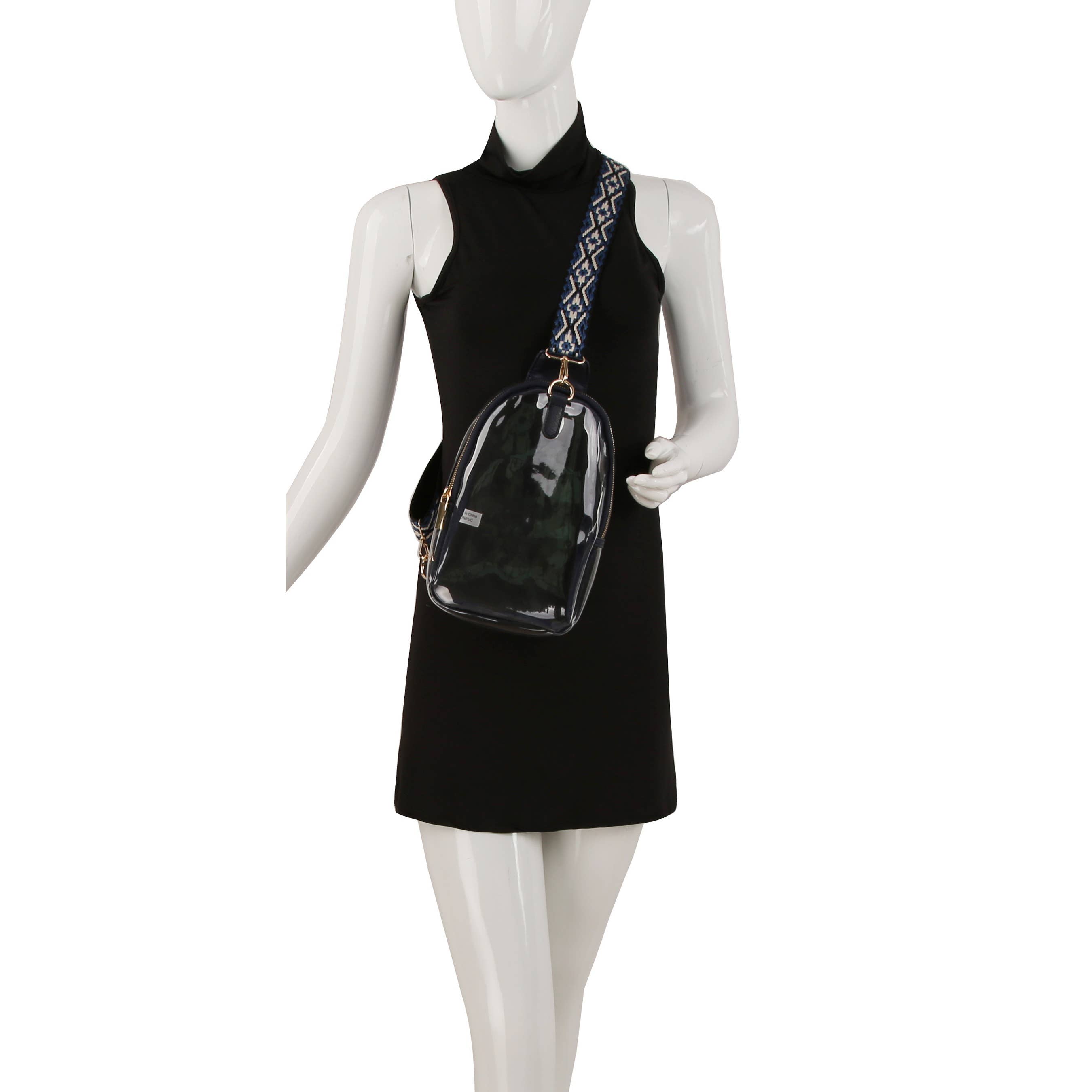 Handbag Factory Corp - Wholesale Crossbodytas - Dames - Transparante schoudertas voor draaggitaar met brede riem9