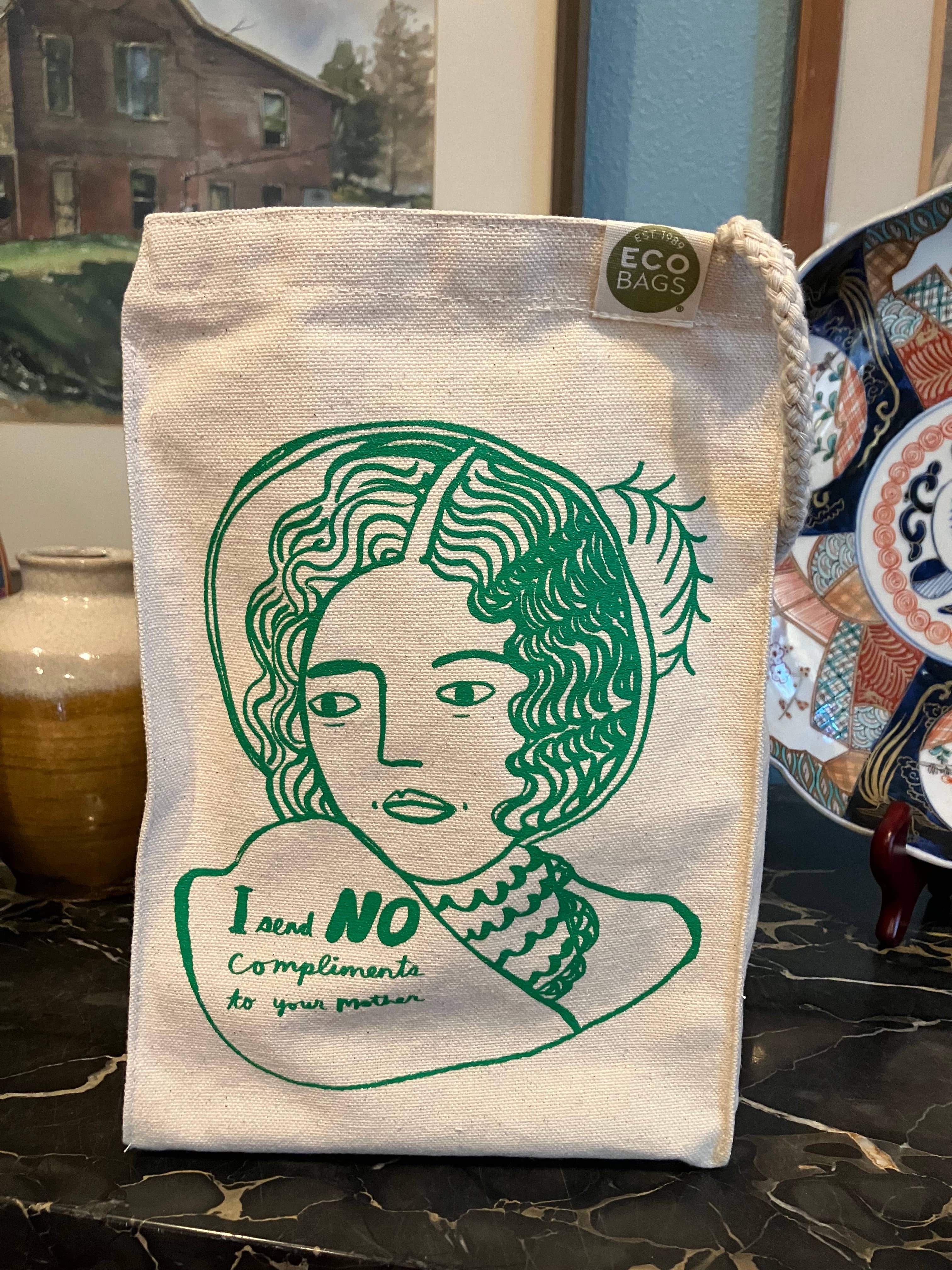 Colleen Harrington Studio - Wholesale Tote Bag - Unisex - Recycled Canvas Lunch Bag - I Send No Compliments 8