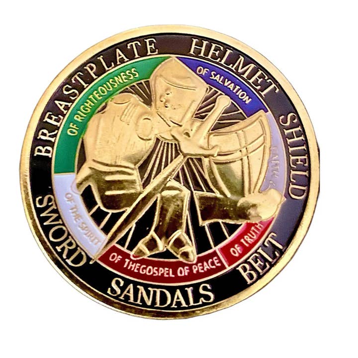 Blinkee.com, LLC - Vendita all'ingrosso Moneta/gettone ricordo - Moneta cristiana placcata in oro con l'intera armatura di Dio2