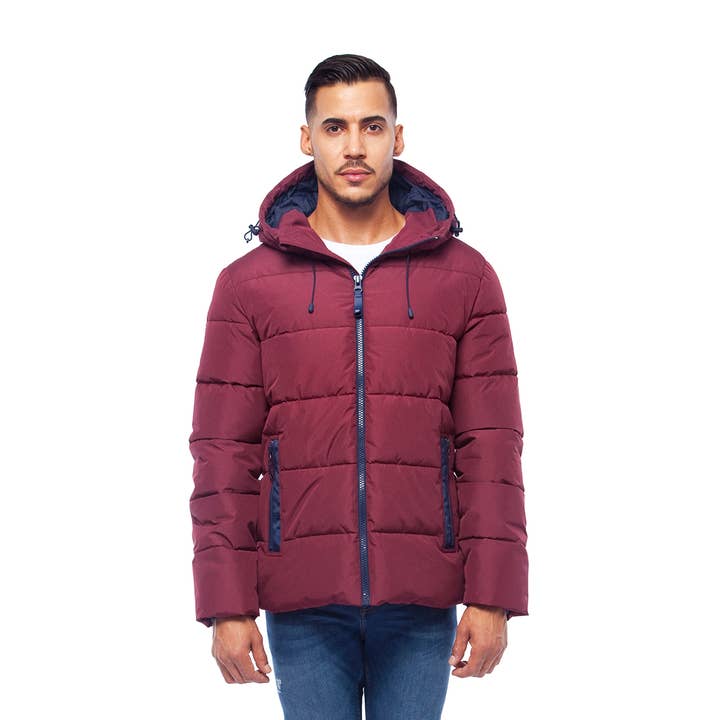 Men's Thermal Lined Heat Winter Coat Heavy Puffer Jacket for wholesale by Rokka & Rolla