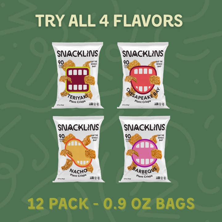 Snacklins - Wholesale Puffed Snack - Snacklins Minis Variety Pack — 4 Flavors (12ct - 0.9oz Bags)1