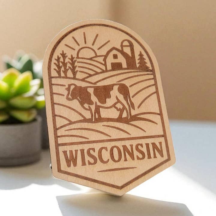 Aimant Scène de Ferme du Wisconsin pour la vente par Ellie Joe Design Co
